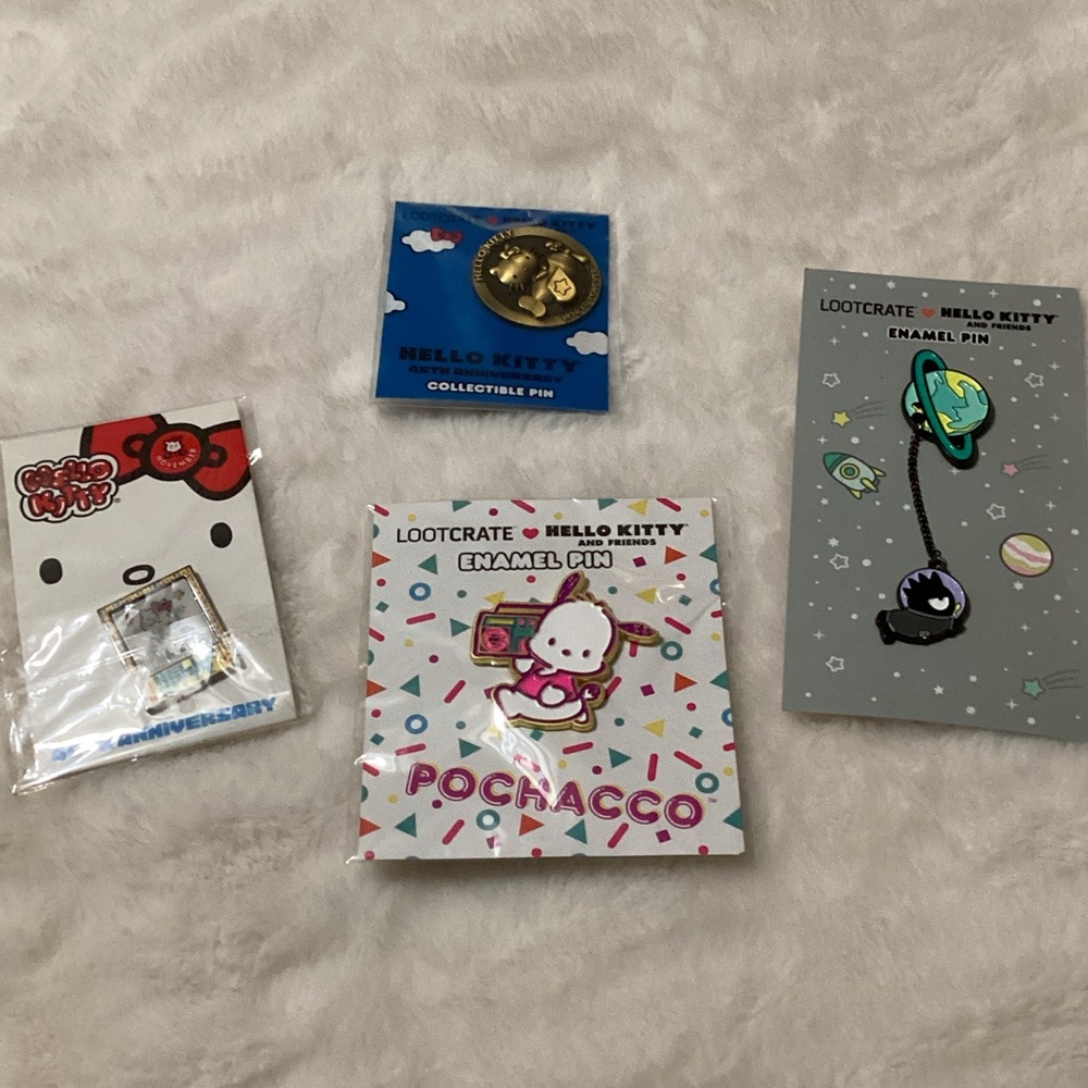 Hello Kitty and Friends Enamel Pin Collection - Gold, Red, White